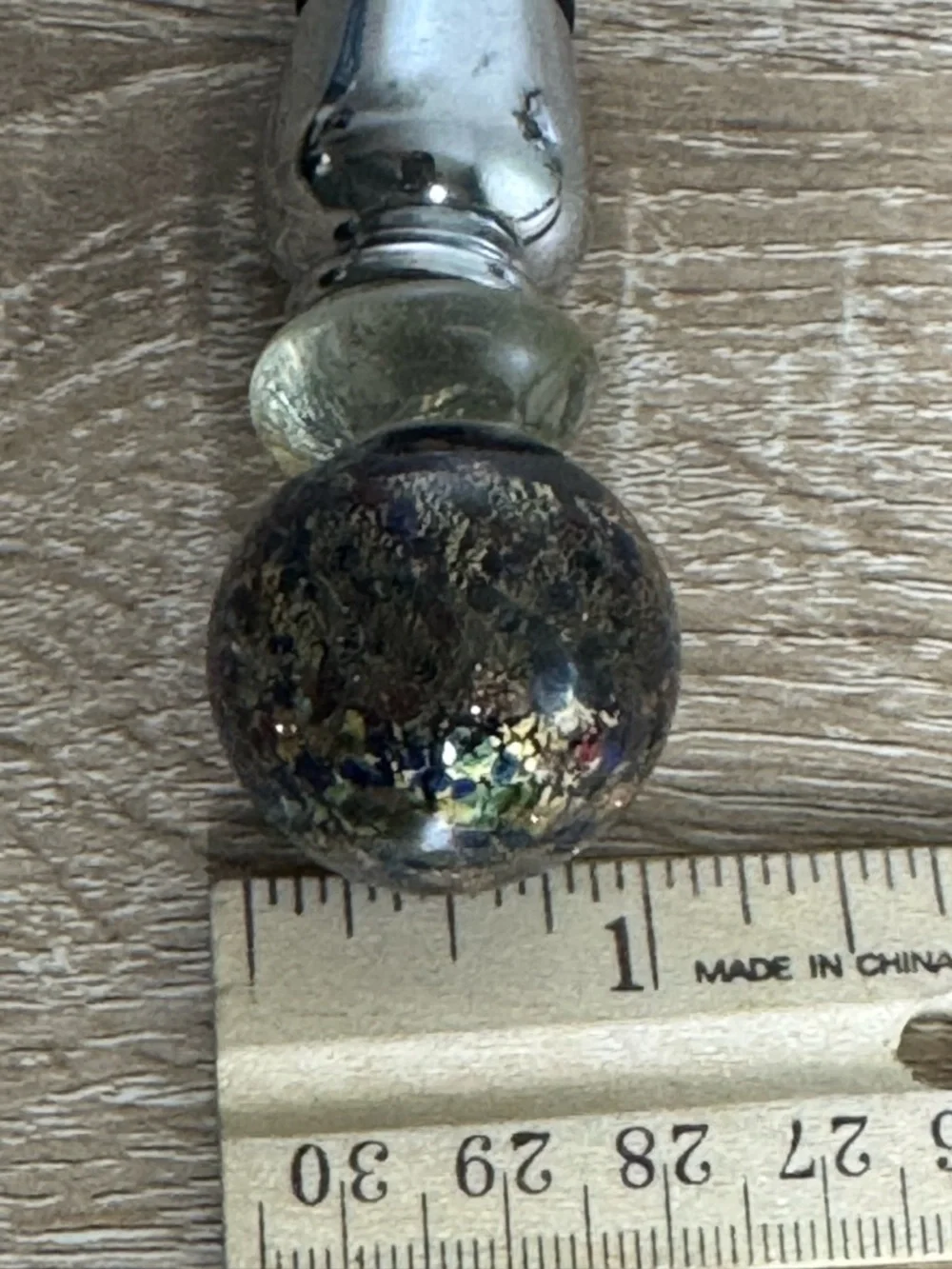 Vintage Art Glass Multicolor Ball Shaped Bottle Stopper